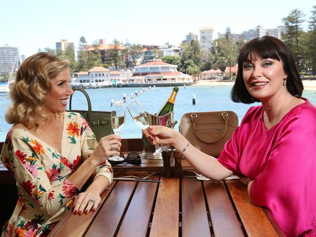 The glam set: Real Housewives stars Lisa Oldfield and Athena X Levendi at lunch at Hugo's in Manly.