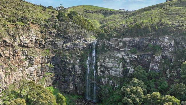 The 32ha farm on the Great Ocean Road at Apollo Bay comes with a 20m waterfall.