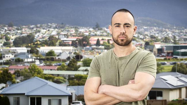 Alex Goodwood is a Brighton property owner who is owed $6000 in rent. He is a support worker who for the past 3-4 months has been working an extra 20-30 hours a fortnight to cover his losses. Picture: Chris Kidd