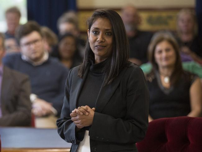 Zelinda Sherlock at Town Hall. Ms Sherlock is hoping to keep her seat. Photographs: Eddie Safarik.