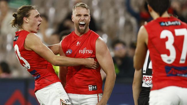 Jake Stringer is still building to full fitness after playing his first AFL game against the Saints last Saturday. Picture: Daniel Pockett/Getty Images