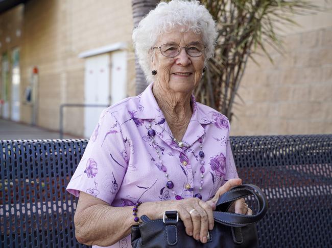 Beaconsfield resident Gladys Fryer speaking at Mount Pleasant Centre about what needs to change in the Mackay city centre to bring shoppers back. Picture: Heidi Petith