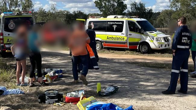 A teenage girl has been flown to hospital after being thrown from a horse at Deep Creek in the North Burnett on Saturday.