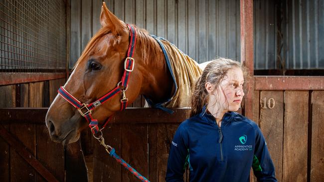 A special moment looms for jockey Maggie Collett, who will make her city debut in Adelaide on Saturday. Picture: Matt Turner