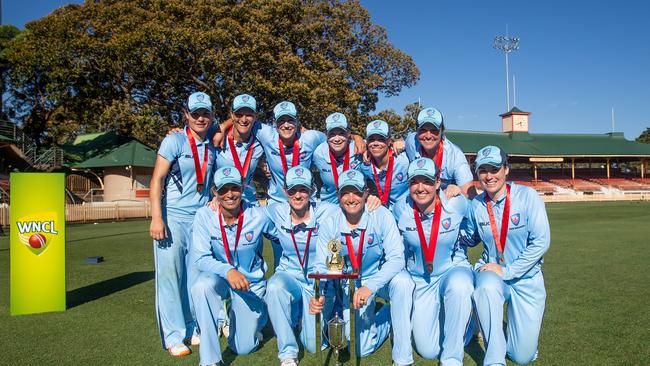 Breakers celebrate their 20th and most recent title in 2019. Picture: Steve Christo