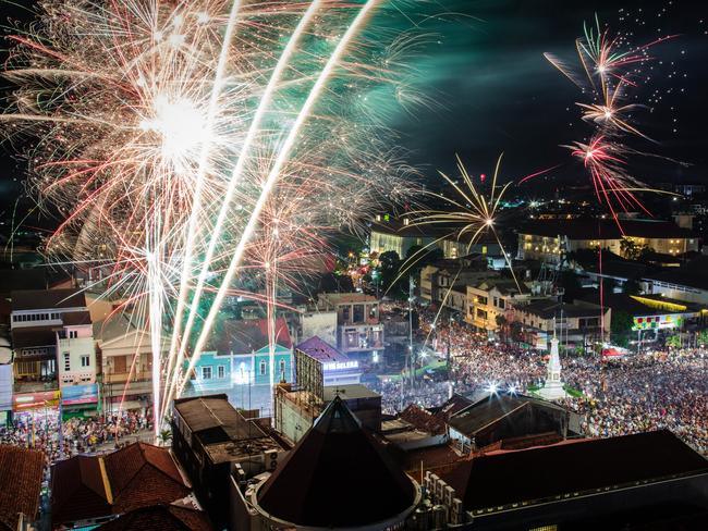 Fireworks in Yogyakarta, Indonesia. Picture: Getty