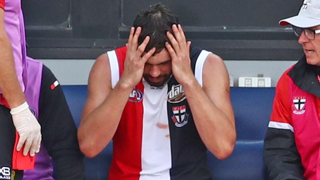 Paddy McCartin has been put on St Kilda’s long-term injury list after a series of concussions. Picture: Getty Images