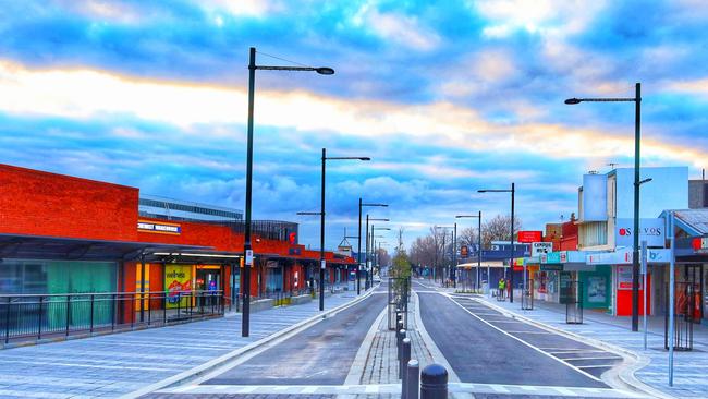 Main Road outside Northgate at Glenorchy has been revamped. Picture: Kelvin Ball