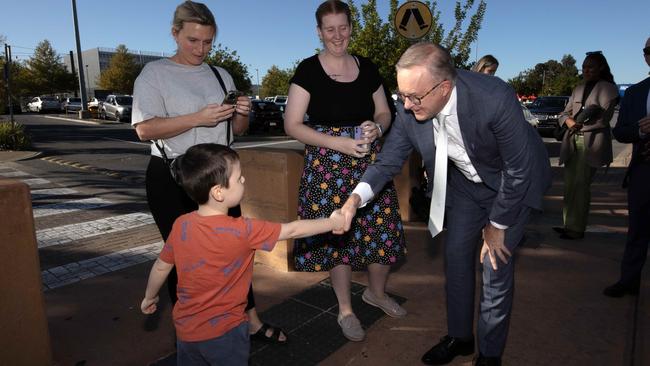 Labor heartland: The Prime Minister, Anthony Albanese, visiting Elizabeth City Centre in Playford, SA. Picture: NCA NewsWire / Emma Brasier