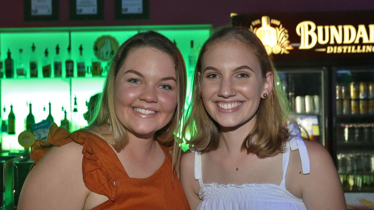 L-R Jamie Brooks and Jessica Brooks at Zodiac Nightclub. Photo Liam Fahey / Morning Bulletin