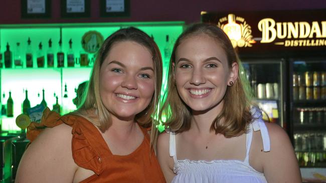 L-R Jamie Brooks and Jessica Brooks at Zodiac Nightclub. Photo Liam Fahey / Morning Bulletin