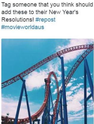 A screen grab of the Movie World tweet.