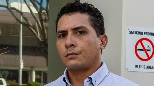 Yianis Dimitrios Skopellos leaving Darwin Local Court after being found guilty of failing to provide a minimum level of care to his dog Domino, after beating her with a broom in his Wulagi backyard in February 2024. Picture: Pema Tamang Pakhrin