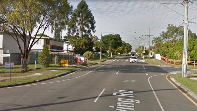 The T-junction at Ewing Rd. The house where the video was taken is on the left.