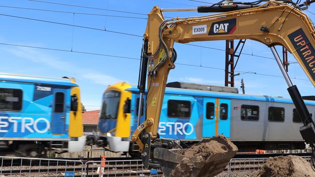 Underground sewerage works at Balcombe Rd. Picture: Facebook/Level Crossing Removal Project