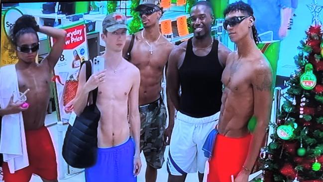 Australian singer-songwriter Troye Sivan has been spotted at a series of Gold Coast hotspots, and also posted this picture with his dancers from a Woolworths supermarket. Picture: Instagram/Troye Sivan