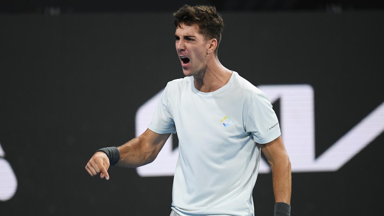 Thanasi Kokkinakis is into a second-straight ATP Tour semi-final in Adelaide. Picture: Getty Images
