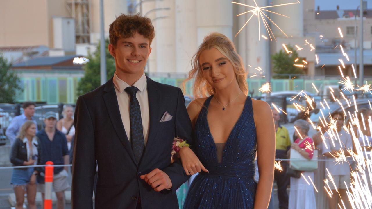 Toowoomba school formals. At the 2023 St Ursula's College formal is graduate Emily Matthews-Swadling with her partner. Picture: Rhylea Millar