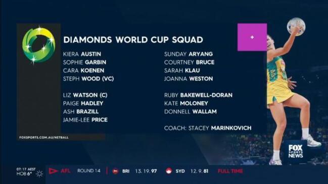 Diamonds finally announce World Cup squad