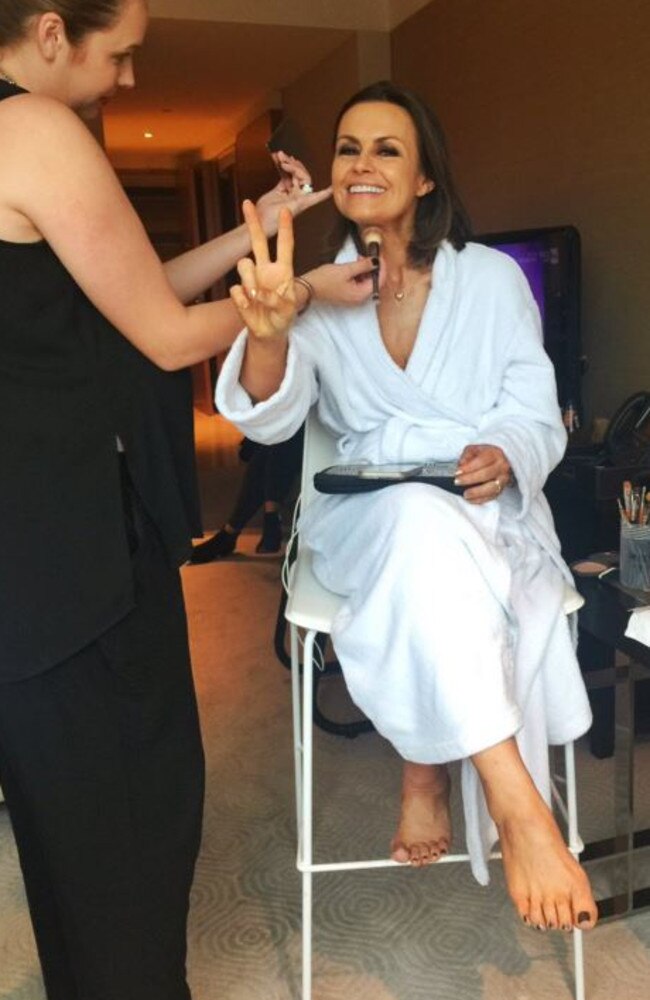 Lisa Wilkinson gets ready pre Logies. Picture: Twitter