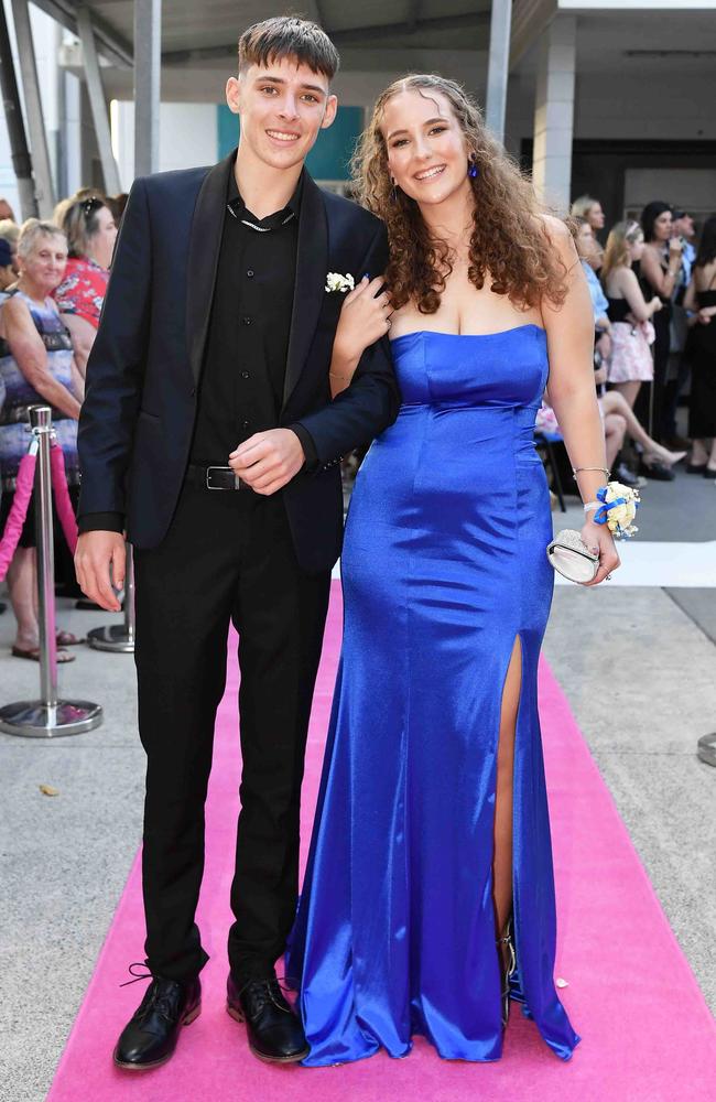 Adam Jansz and Jordan McKenzie at Meridan State College formal. Picture: Patrick Woods.