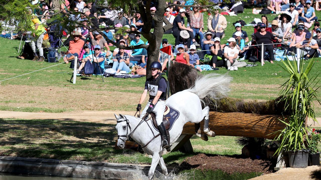 Oliver Barrett on Sandhills Special riding to the win on cross country day. Picture: NCA NewsWire / Kelly Barnes