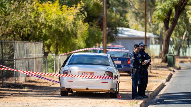 Police established multiple crime scenes in Gillen on Friday morning following the death of a man in the area. Picture: EMMA MURRAY