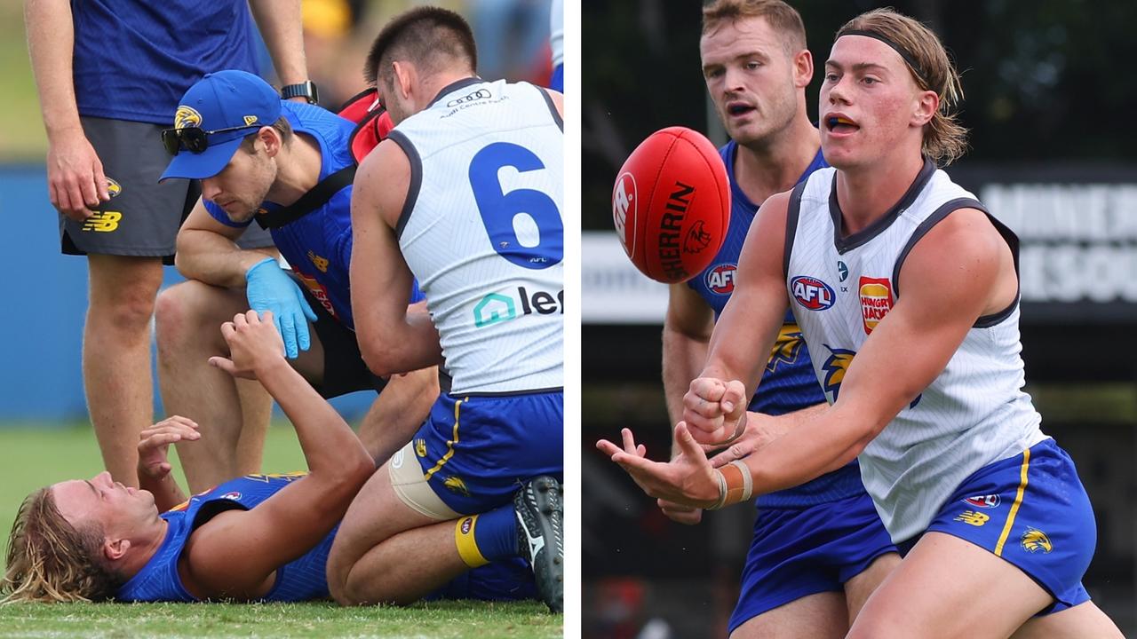 AFL news 2024: West Coast Eagles match simulation report, highlights, Clay  Hall ankle injury, Harley Reid stars