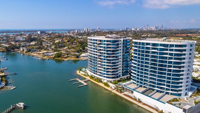 Raptis Group project Waterpoint Residences, near Harbour Town shopping centre at Biggera Waters, by Ezra Constructions. Photo: Supplied