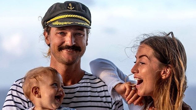 SA-born Riley Whitelum with partner Elayna Carausu with son Lenny. Picture: Instagram