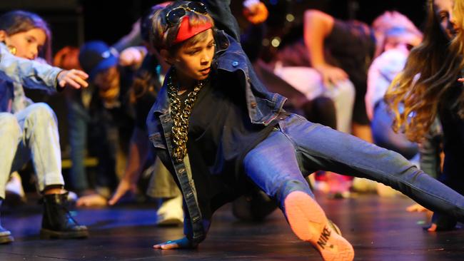Aireys Inlet Primary School students performing at the Geelong Schools Music and Movement Festival. Picture: Alison Wynd