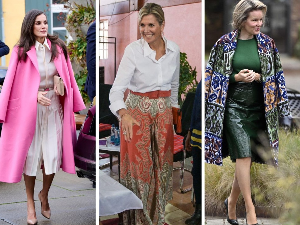 Three queens, Letizia of Spain, Maxima of Belgium and Mathilde of the Netherlands, who have to grin and bear it. Pictures: Carlos Alvarez, Simon Maina, Eric Lalmand