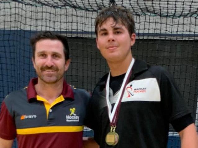 Goalkeeper Connor Gould was the player of the final at the state championships. Picture: Mackay hockey player and coach development Facebook.