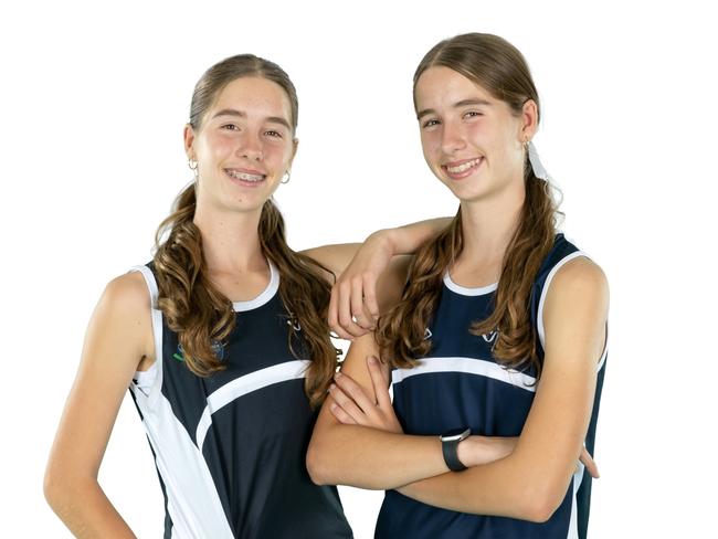 Taylors Lakes twins Hannah and Sienna Gec will compete in the heptathlon at the Little Athletics national championships. Picture: Little Athletics Victoria.