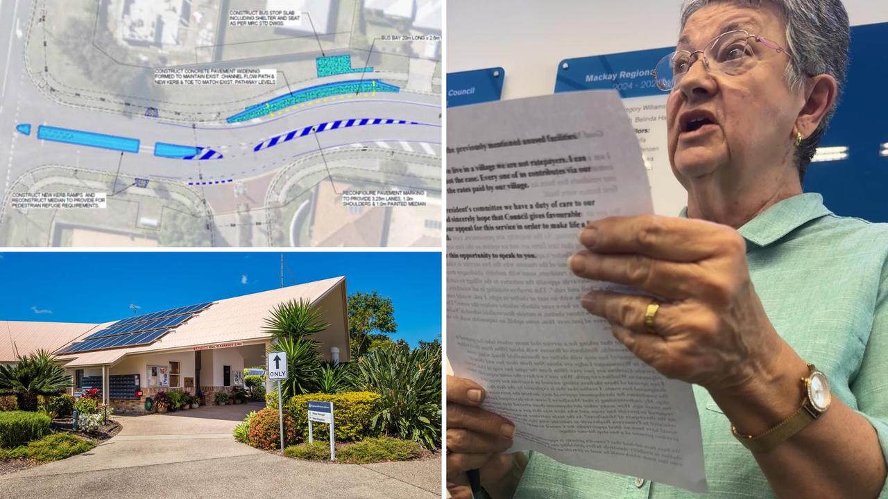 Eaglemount Retirement Village Residents Committee president Margot Old led a petition for Mackay Regional Council to build a new sheltered bus stop along Primavera Boulevard. Picture: Contributed