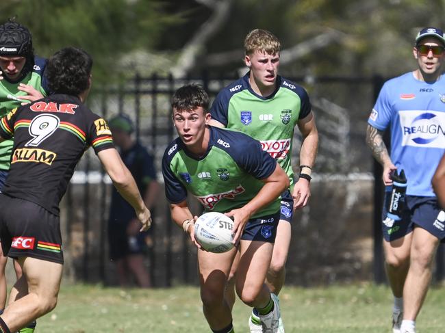 CANBERRA, AUSTRALIA, NewsWire Photos. MARCH 9, 2024: UNE SG Ball Cup - NSWRL Junior Reps Round Six Canberra Raiders vs Penrith Panthers at Raiders Belconnen in Canberra. Picture: NCA NewsWire / Martin Ollman