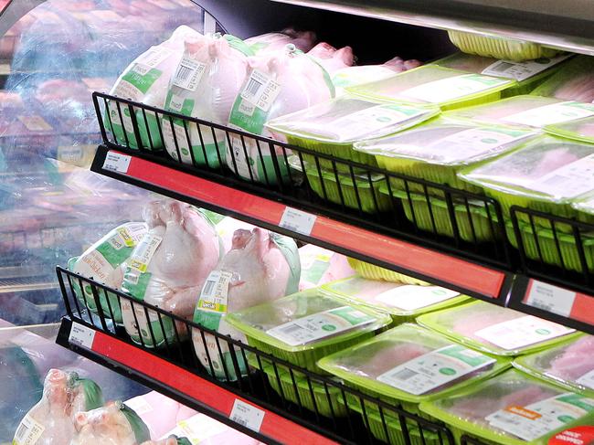 25/08/2016: Inghams chief executive Mick McMahon with some of their products in the supermarket aisle at Woolworths. Inghams chicken will soon float on the ASX. Hollie Adams/The Australian