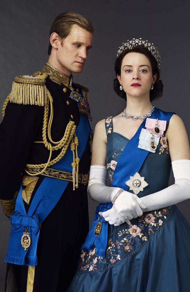 Matt Smith played Prince Philip alongside Claire Foy as Queen Elizabeth II in the Netflix drama series. Picture: Supplied