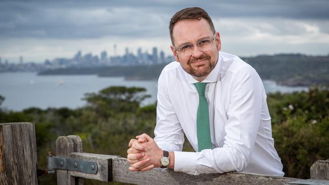 Senator Andrew Bragg taken at North Head Reserve. Picture: Julian Andrews.