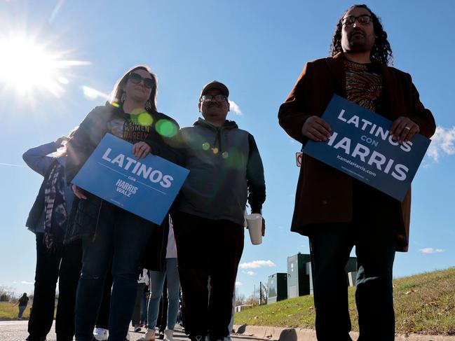 Supporters of Kamala Harris are out in force in Michigan. Picture: AFP