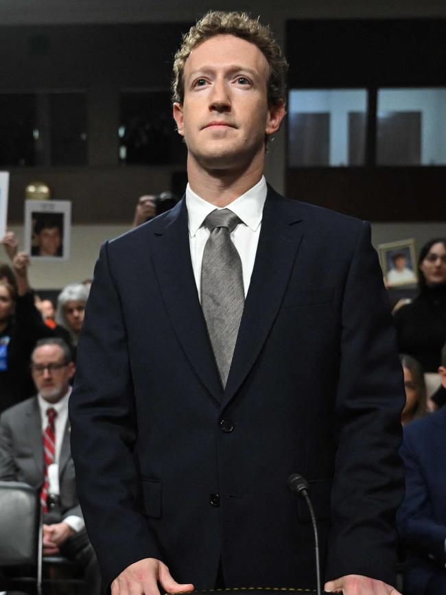 Meta CEO Mark Zuckerberg prepares to testify before the US Senate Judiciary Committee hearing in Washington in January. Picture: AFP
