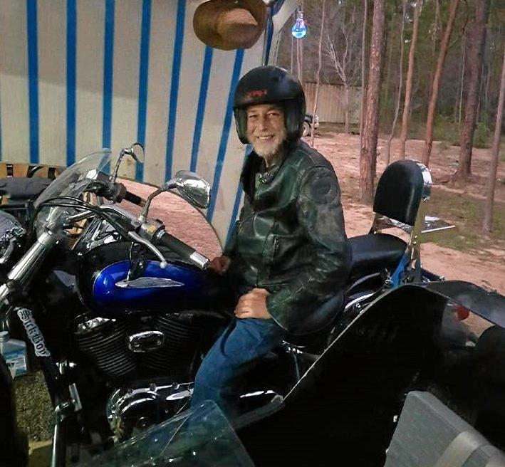 HIS JOY: Lance Baldwin and his beloved Suzuki Intruder motorbike.