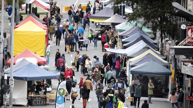 Pick up some fresh local ingredients at Hobart’s Farm Gate Market to cook up a winter feast at home. Picture Chris Kidd