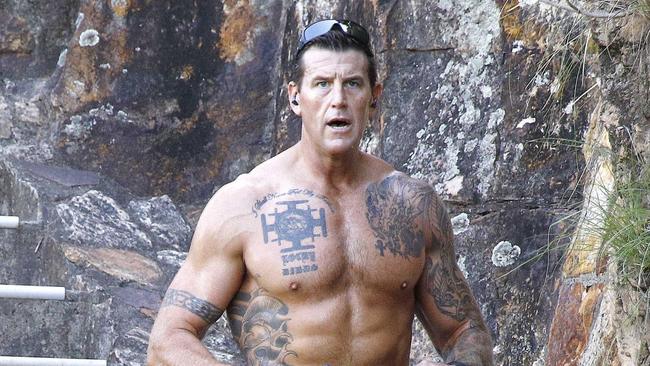 WEEKEND TELEGRAPHS SPECIAL. MUST TALK WITH PIC ED JEFF DARMANIN BEFORE PUBLISHING. NO AUSTRALIAN,  NO NEWS.COM OR WEST AUSTRALIAN/ NO SKY NEWS.  Ben Roberts-Smith goes goes a shirtless jog in Brisbane. , Picture: Tertius Pickard MUST CREDIT Tertius Pickard