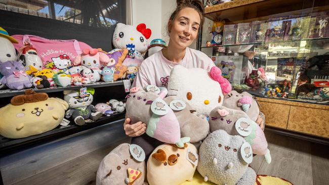 Sophie Williams has hundreds of plushies toys in her collection. Picture: Jake Nowakowski