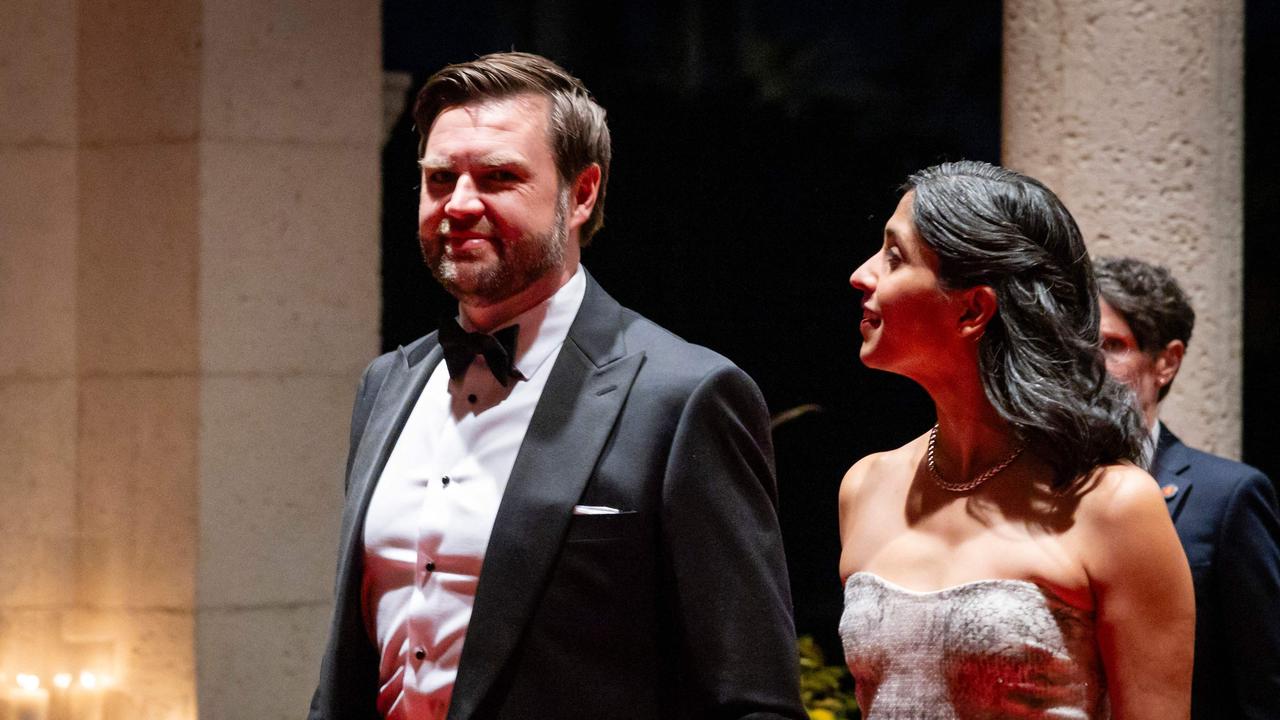 U.S. Vice President-elect JD Vance and Usha Chillukiri Vance arrive on New Year's Eve at Mar-A-Lago club. Picture: Getty