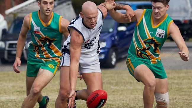 Ben Cardamone became one of the comp’s star defenders in 2019. Picture: Greg Hotker