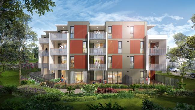 A concept design for a social housing block at Irving St, North Parramatta.