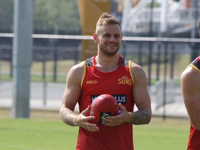 Gold Coast Suns recruit Brandon Ellis (left) with teammate Alex Sexton. Picture: Supplied.