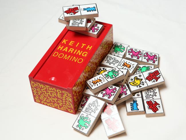 Keith Haring dominoes: Keith Haring is an artist that I have loved the moment I met him and have collected his work for many years. I was lucky enough to secure some of his originals. But the domino set is just fantastic ridiculous drunk fun.